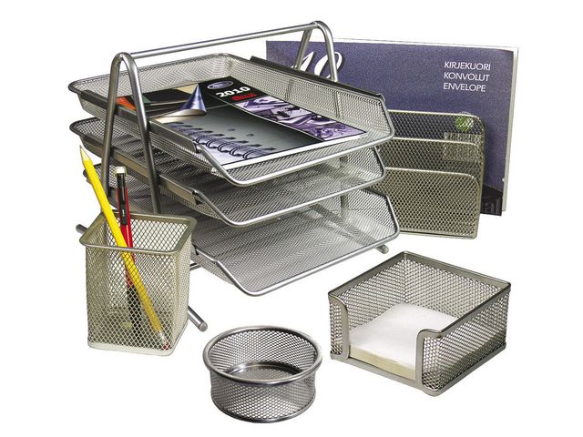 Kontorsset i trådmetall 5 enheter - Primmeshiper