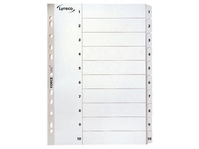 Kartongregister LYRECO A4 1-10 vit - Primmeshiper