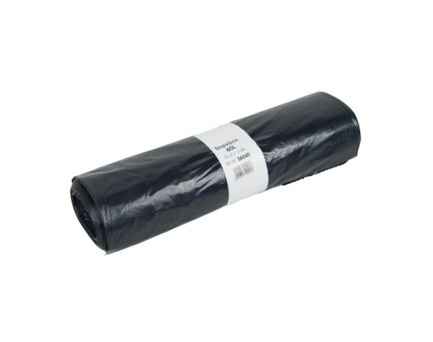 Plastsäck LD 60L 40my Svart 25/RL - Primmeshiper