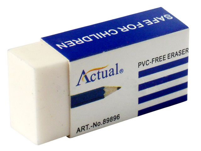 Radergummi ACTUAL 42x11x19mm vit 30/fp - Primmeshiper