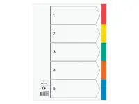 Plastregister otryckta A4 5-flik - Primmeshiper